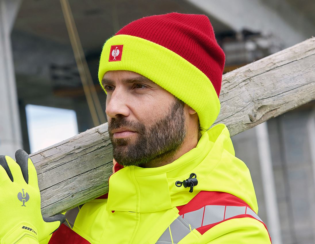 Accessories: Knitted hat e.s.motion 24/7 + red/high-vis yellow