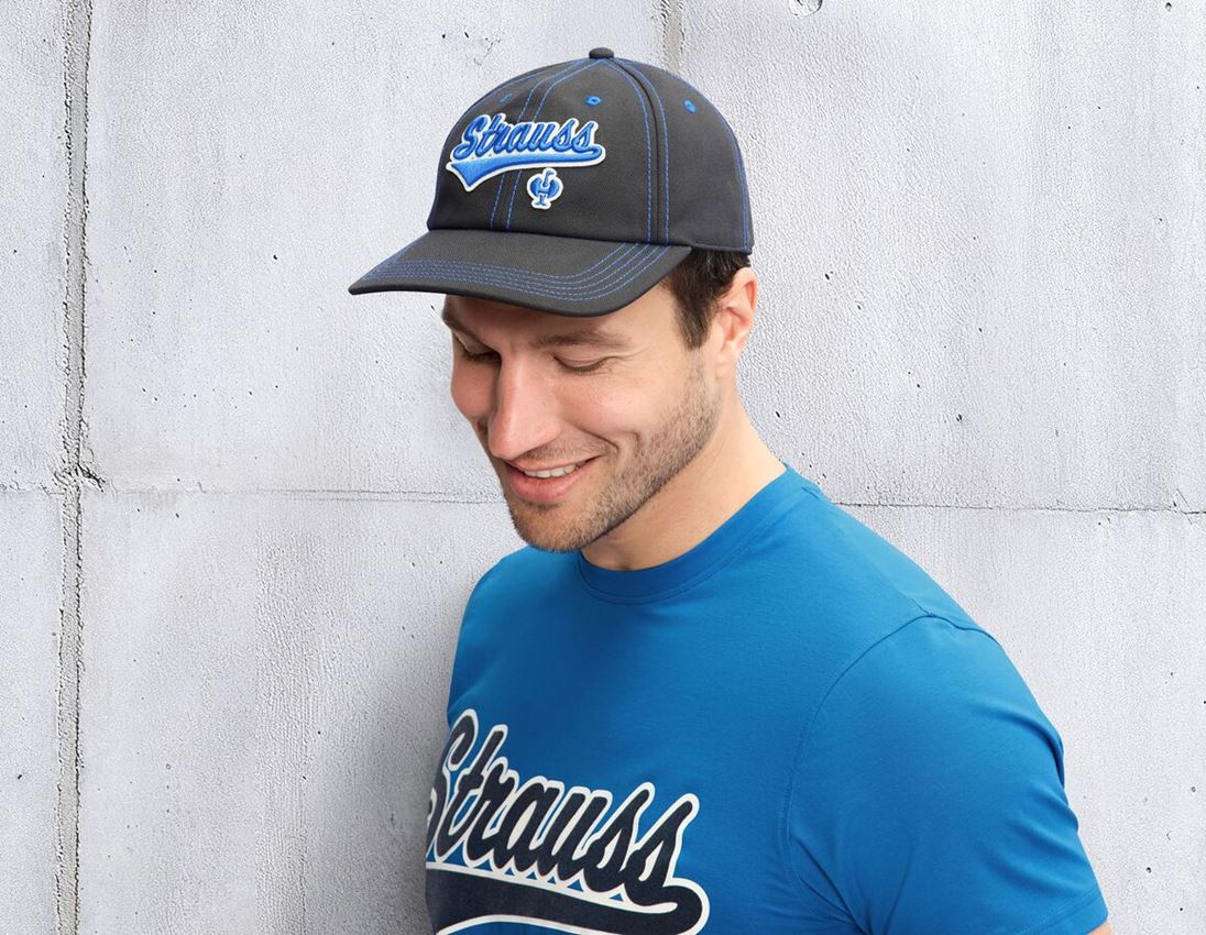 Clothing: Cap e.s.e:pic + graphite/gentianblue 1