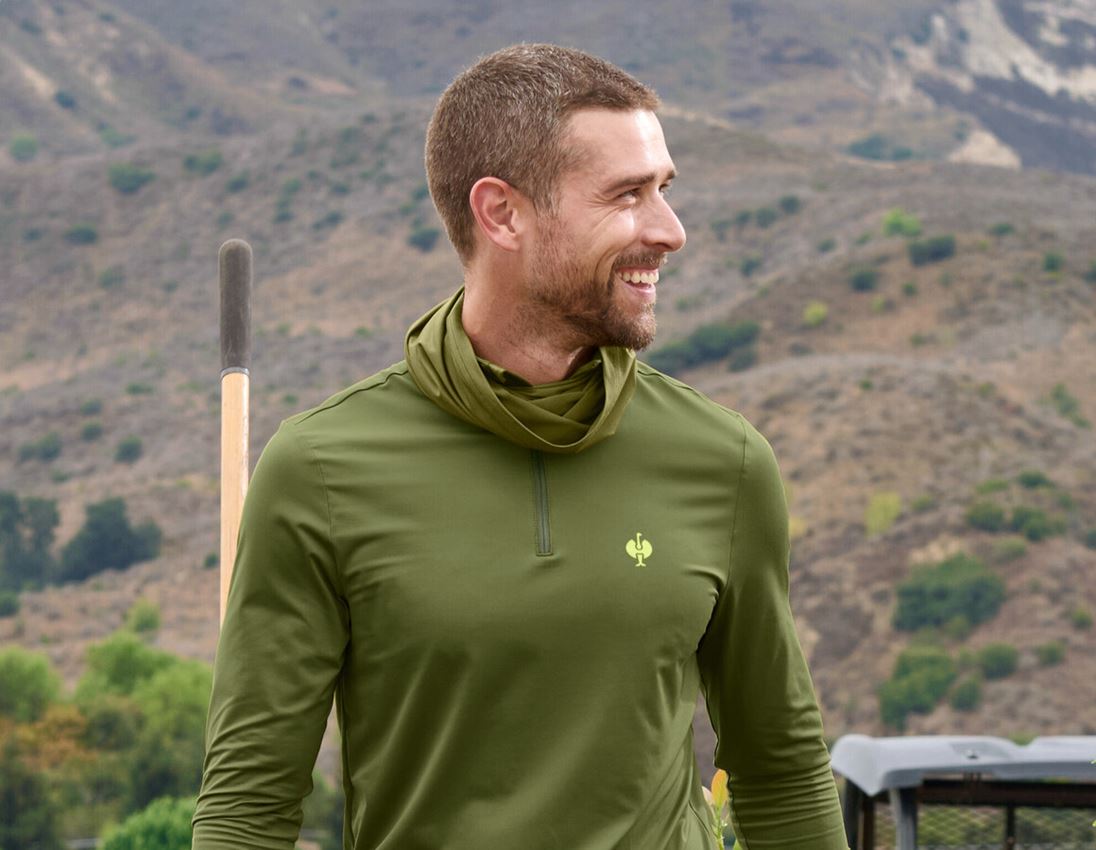Clothing: Multifunctional scarf UV e.s.trail + junipergreen/limegreen 1