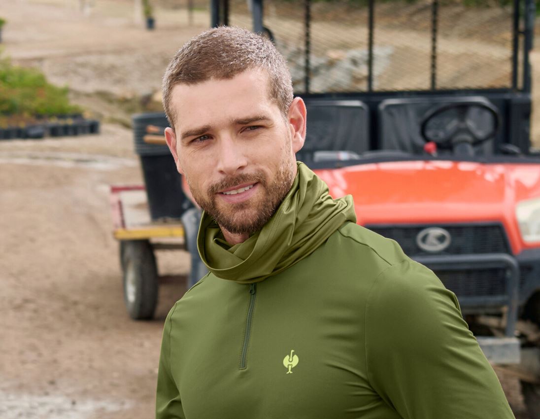 Clothing: Multifunctional scarf UV e.s.trail + junipergreen/limegreen