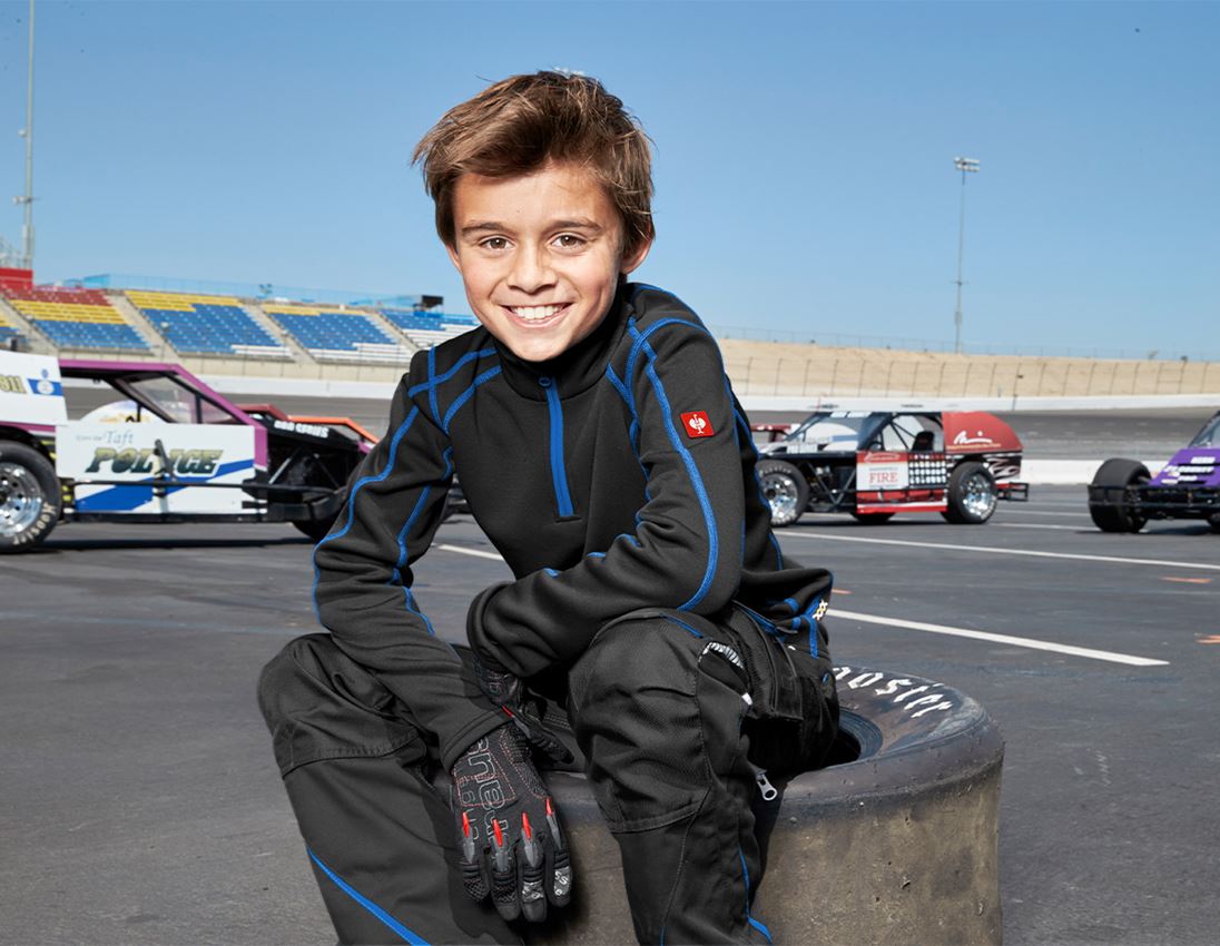 Shirts, Pullover & more: Funct.Troyer thermo stretch e.s.motion 2020 child. + graphite/gentianblue 1