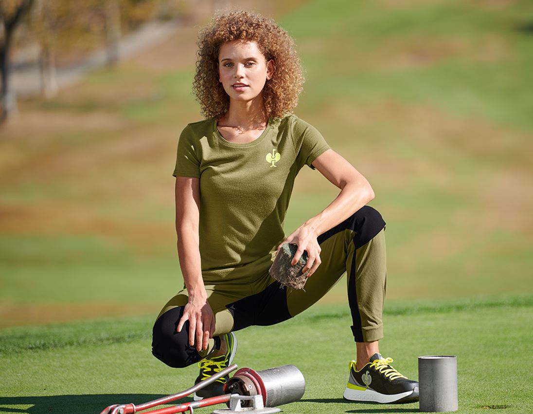 Shirts, Pullover & more: T-Shirt Merino e.s.trail, ladies' + junipergreen/limegreen 1