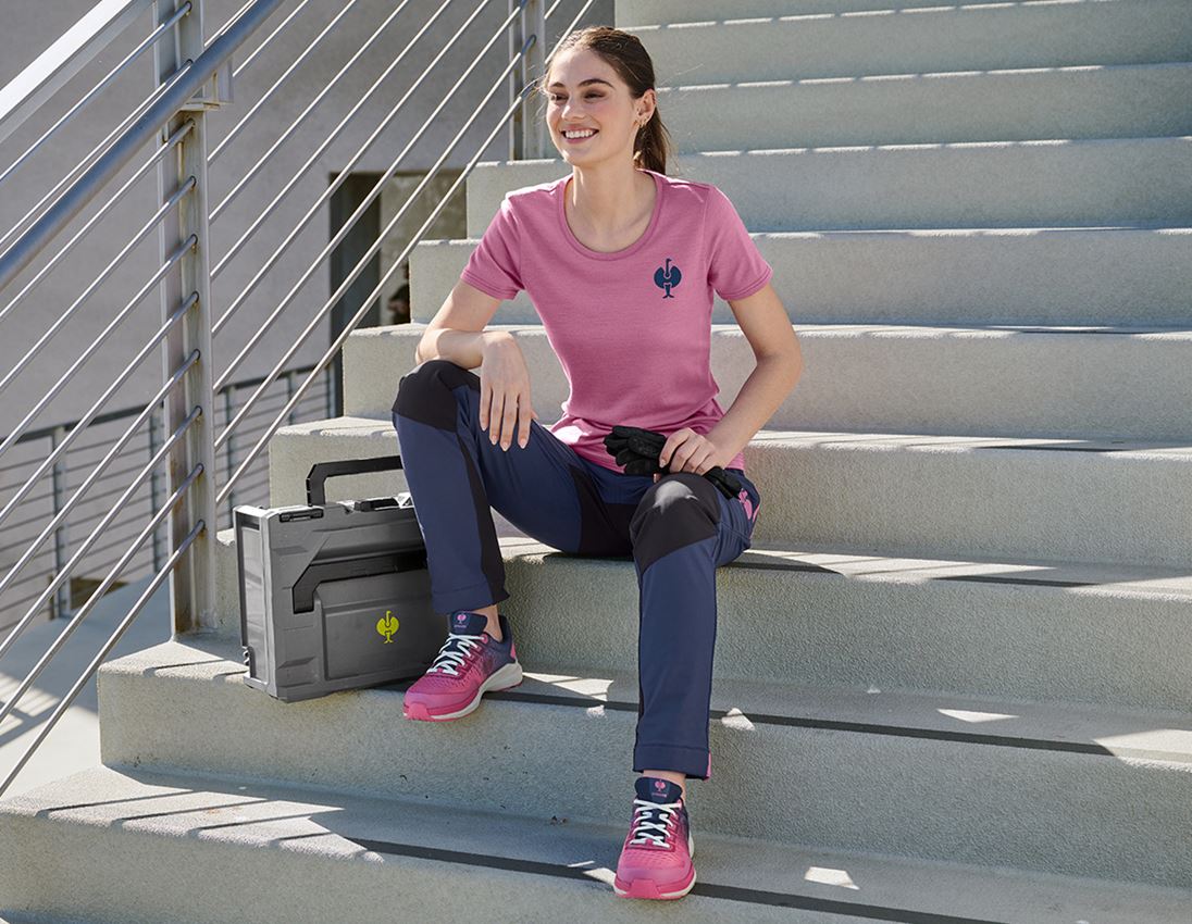 Shirts, Pullover & more: T-Shirt Merino e.s.trail, ladies' + tarapink/deepblue 1