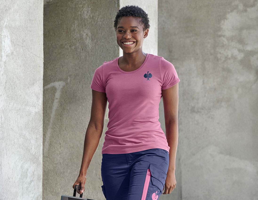 Shirts, Pullover & more: T-Shirt Merino e.s.trail, ladies' + tarapink/deepblue