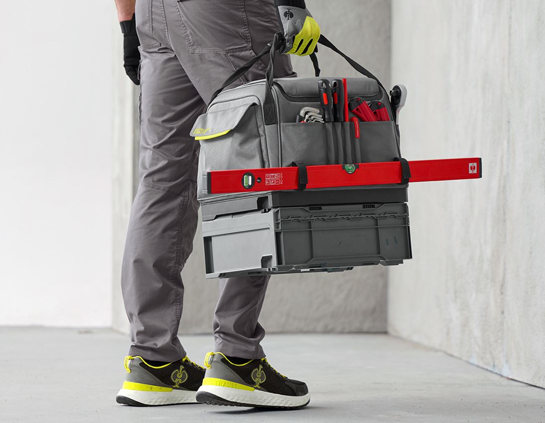 STRAUSSbox System: STRAUSSbox tool bag, closed + basaltgrey/acid yellow 3