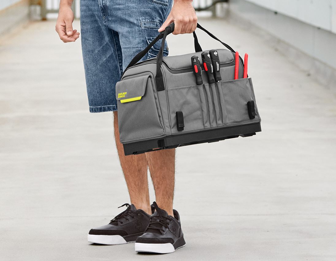 STRAUSSbox System: STRAUSSbox tool bag, closed + basaltgrey/acid yellow