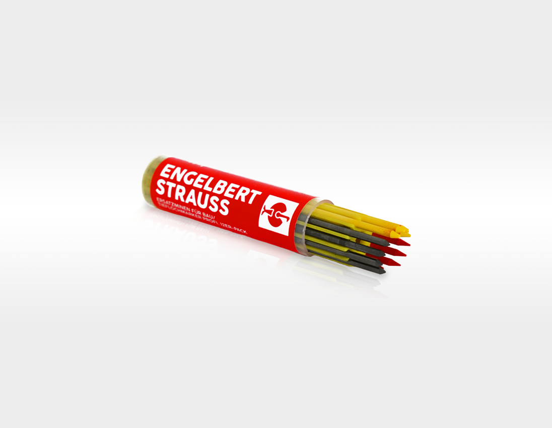 Marking tools: Spare leads for profi, pack of 12 + graphite/yellow/red