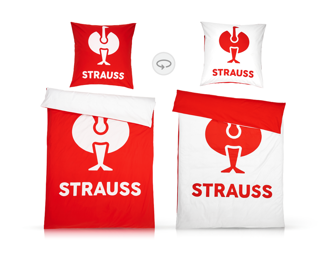 Accessories: e.s. Bed linen + straussred/white 1