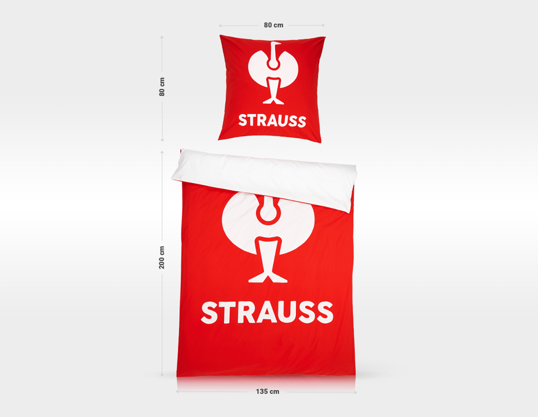 Accessories: e.s. Bed linen + straussred/white 2