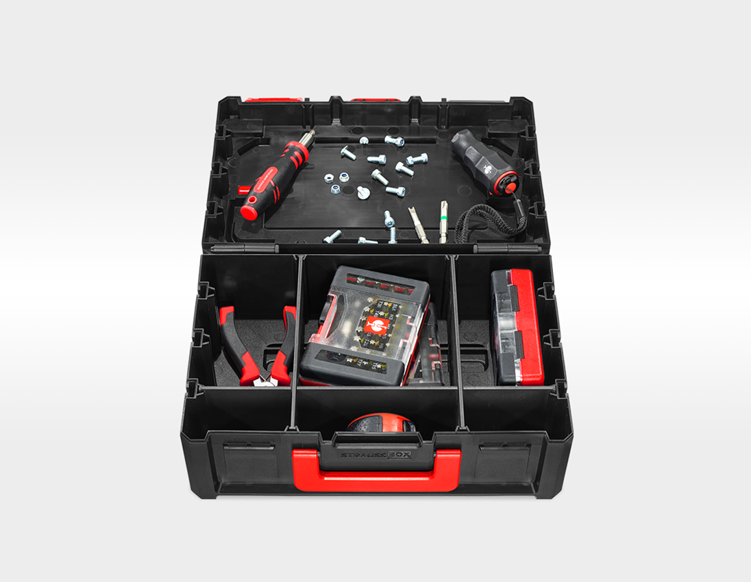 STRAUSSbox System: STRAUSSbox 125 small incl. separating bridges + black 3