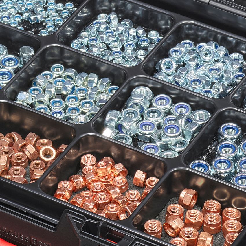 Nuts: Hex nuts DIN 985 in STRAUSSbox 118 midi 2