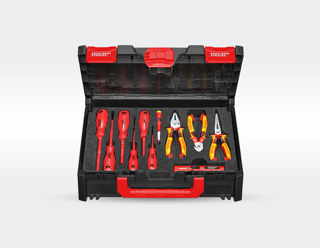 STRAUSSbox System: Tool set Elektro+STRAUSSbox + black 3