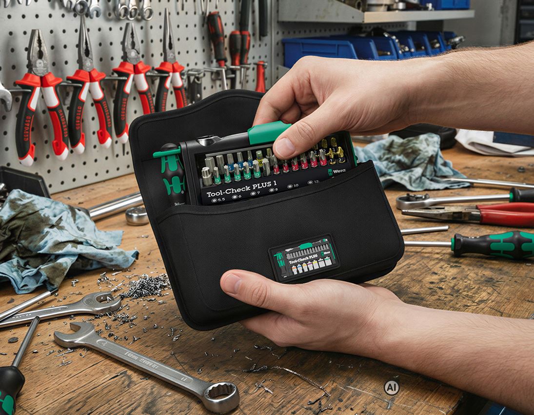 AI-generated / modified - Bits: Wera Tool-Check PLUS 1 + bag