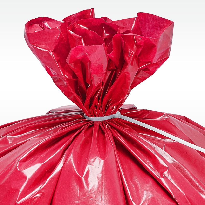 Waste bags | Waste disposal: 25x Volume Waste Sacks, 120l, 60 mμ + red 2