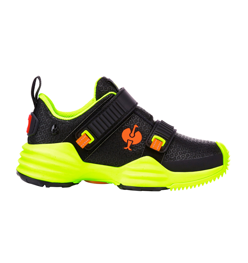 Kids Shoes: Allround shoes e.s. Waza low, children's + black/high-vis yellow/high-vis orange