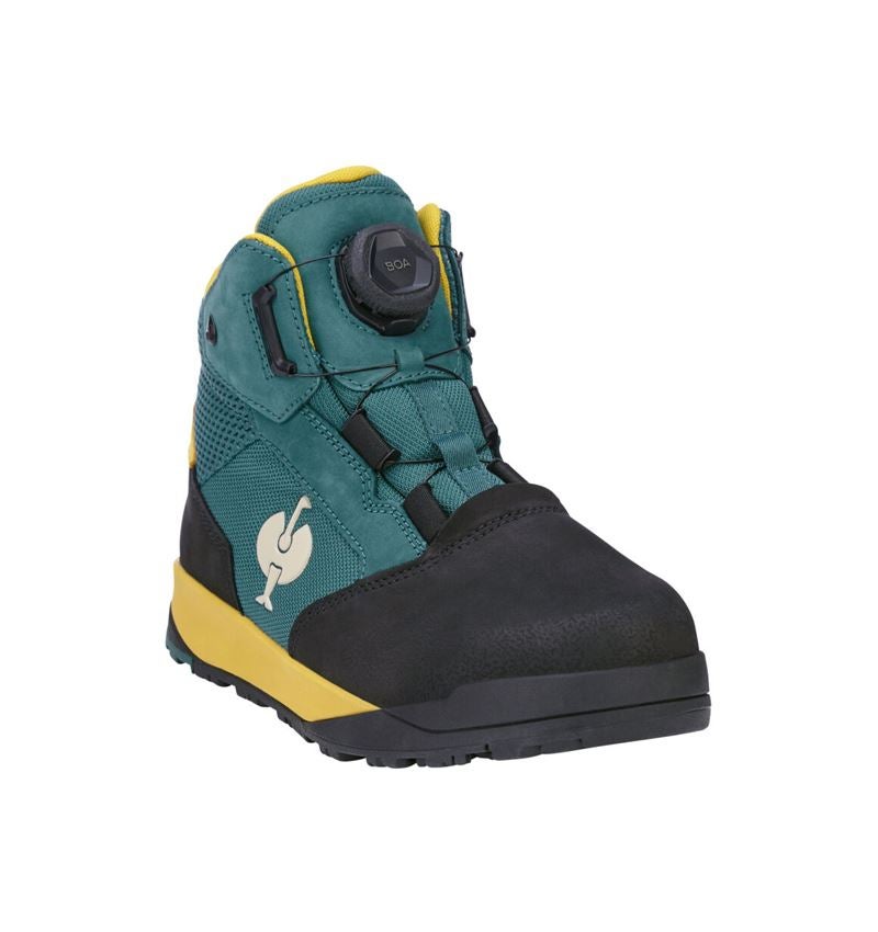 Safety Shoes: S7 Safety boots e.s. Murcia mid + emeraldgreen/chromeyellow 5