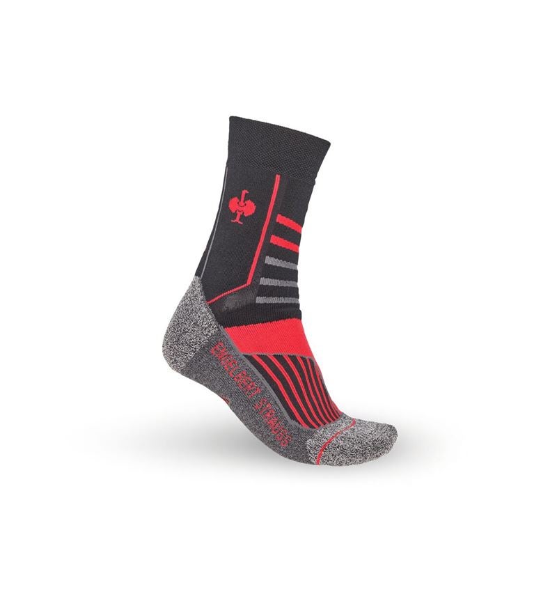 Socks: e.s. Allround socks function warm/high + black/aluminium/fiery red