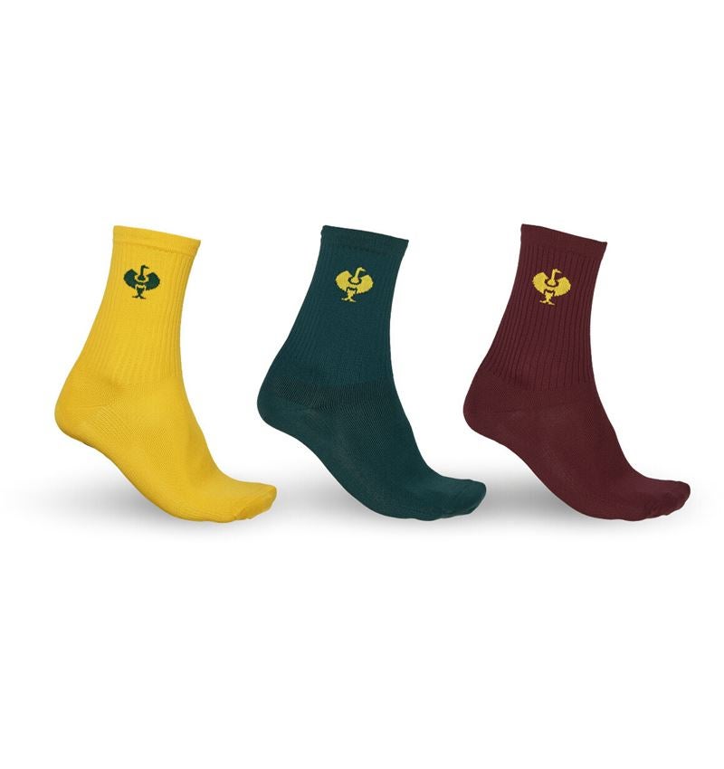 Clothing: Functional socks e.s.trail light/high, pack of 3 + emeraldgreen+mahoganyred+chromeyellow