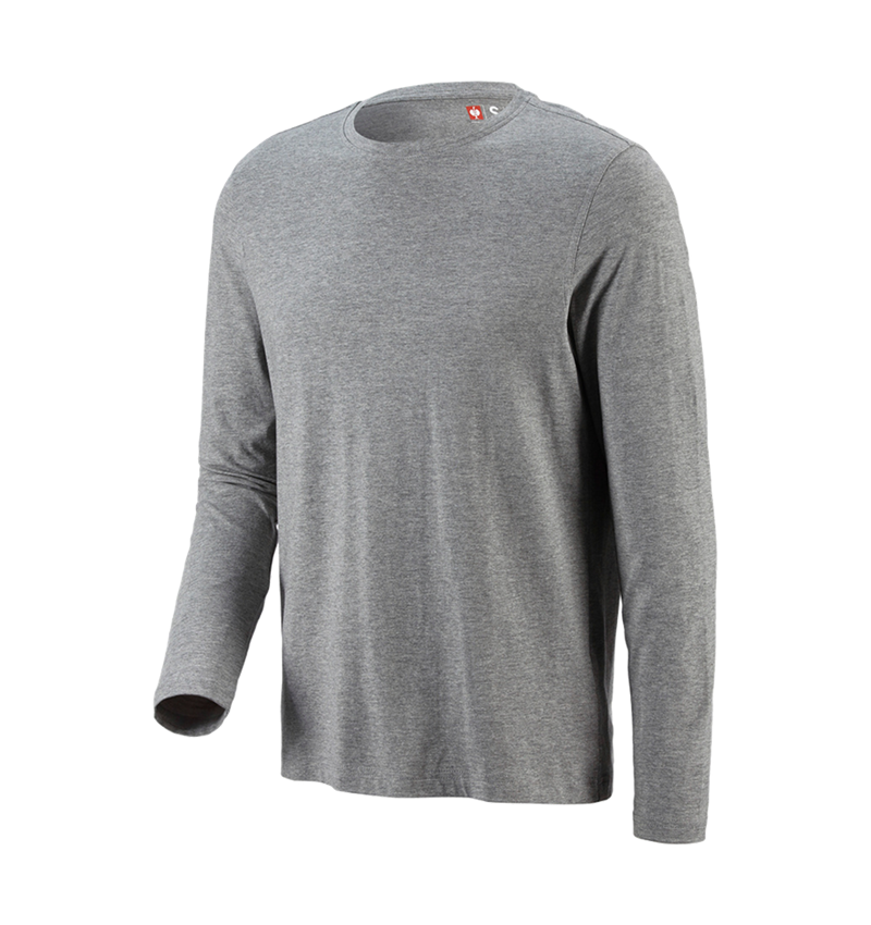 Shirts, Pullover & more: e.s. Longsleeve cotton + grey melange 3