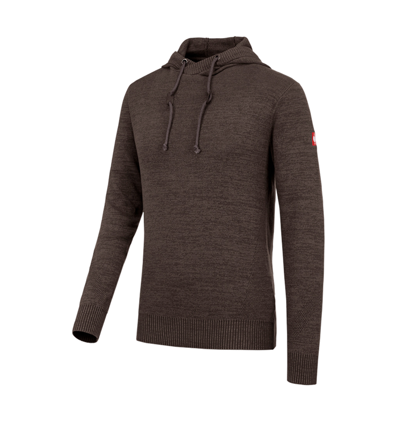 Shirts, Pullover & more: e.s. Knitted hoody + bark melange 3