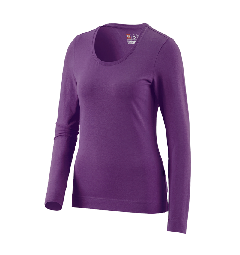 Shirts, Pullover & more: e.s. Longsleeve cotton stretch, ladies' + violet