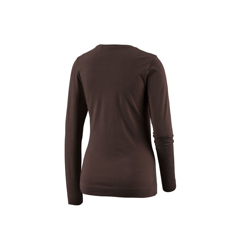 Shirts, Pullover & more: e.s. Longsleeve cotton stretch, ladies' + chestnut 1