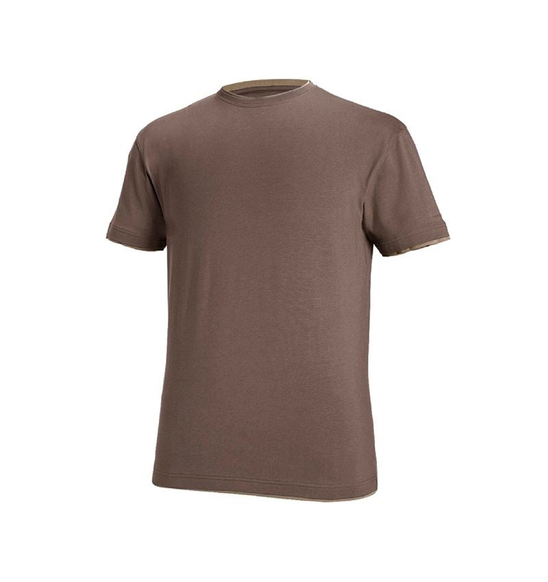 Shirts, Pullover & more: e.s. T-shirt cotton stretch Layer + chestnut/hazelnut 2