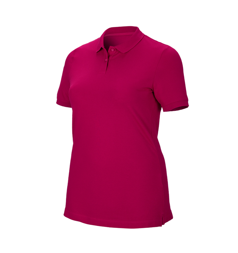 Topics: e.s. Pique-Polo cotton stretch, ladies', plus fit + berry 2