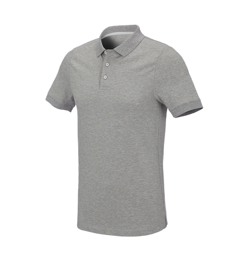 Shirts, Pullover & more: e.s. Pique-Polo cotton stretch, slim fit + grey melange 2