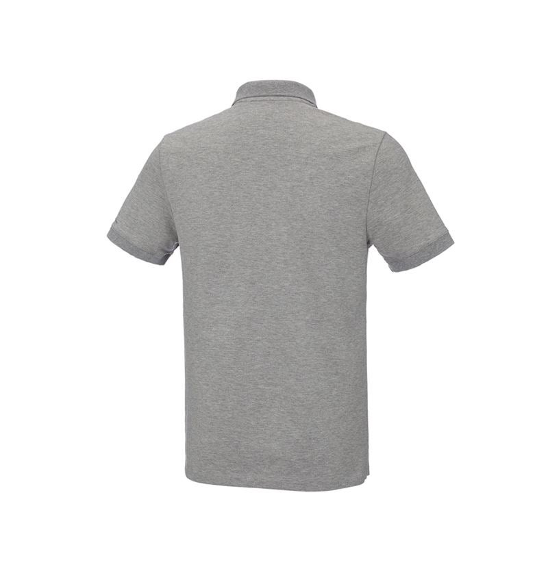 e.s. Pique-Polo cotton stretch grey melange | Strauss