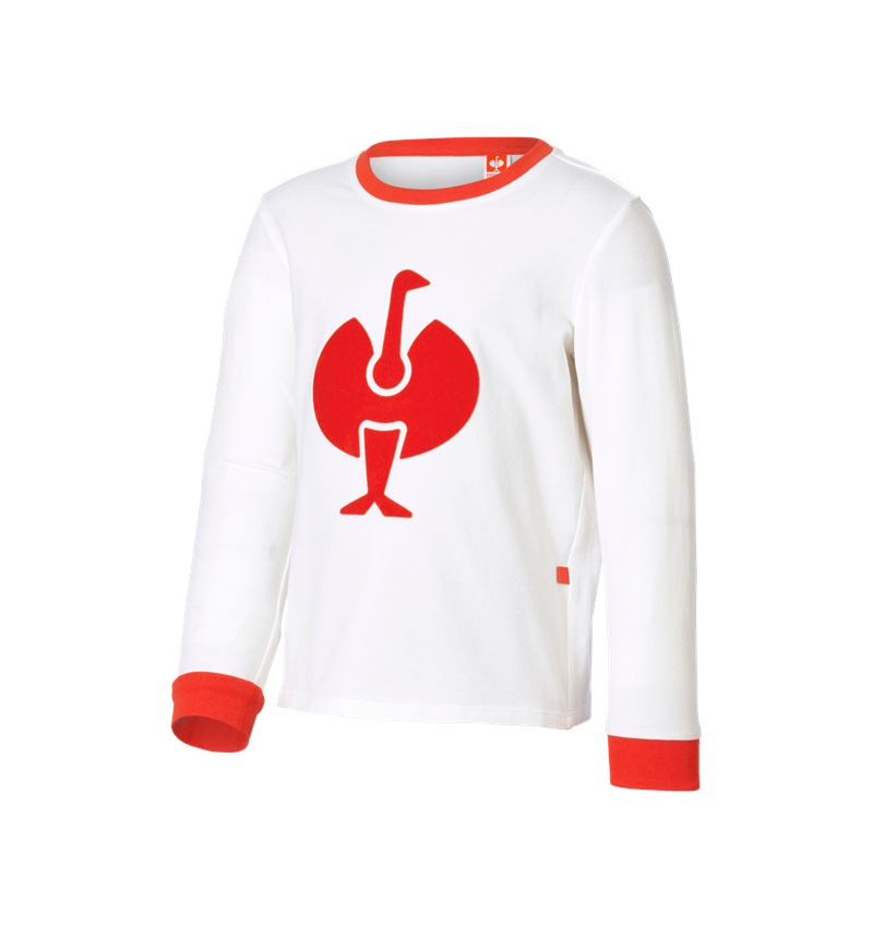 Small gifts: e.s. Pyjama longsleeve cotton stretch, children’s + white/straussred 3