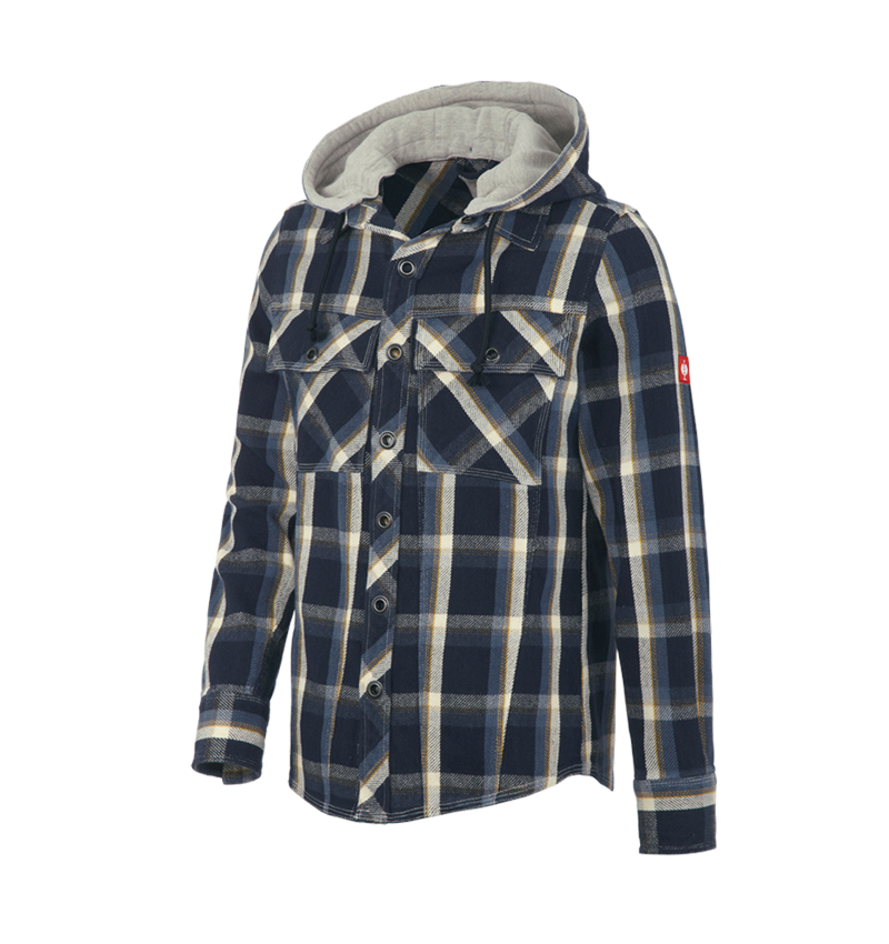 Topics: Hooded shirt e.s.roughtough + midnightblue/steelblue/nature/wheat 2