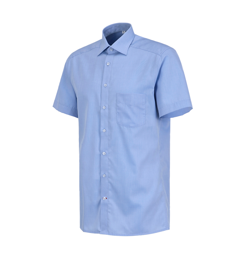 Shirts, Pullover & more: Business shirt e.s.comfort, short sleeved + lightblue melange 1