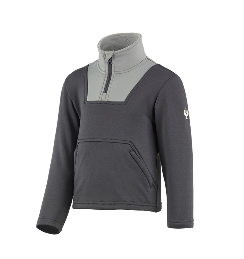 Shirts, Pullover & more: Funct.Troyer thermo stretch e.s.concrete child. + anthracite/pearlgrey 2