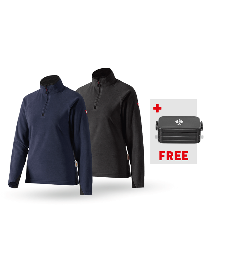 Large gifts: SET: 2x Ladies' Microfleece troyer dryplexx® + navy