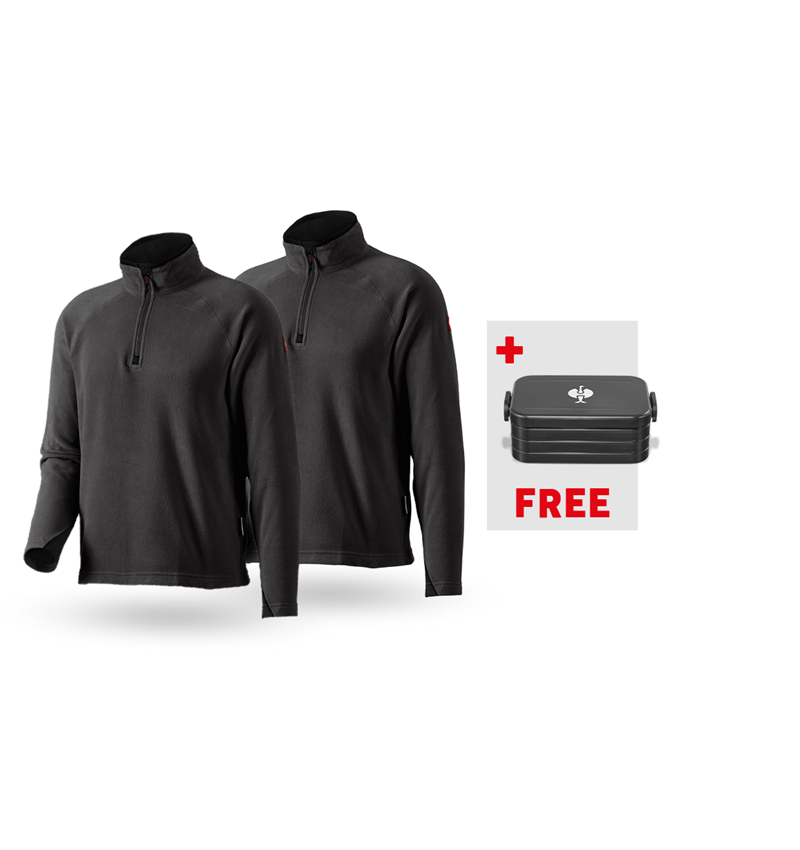 Clothing sets: SET: 2x Microfleece troyer dryplexx® micro + black