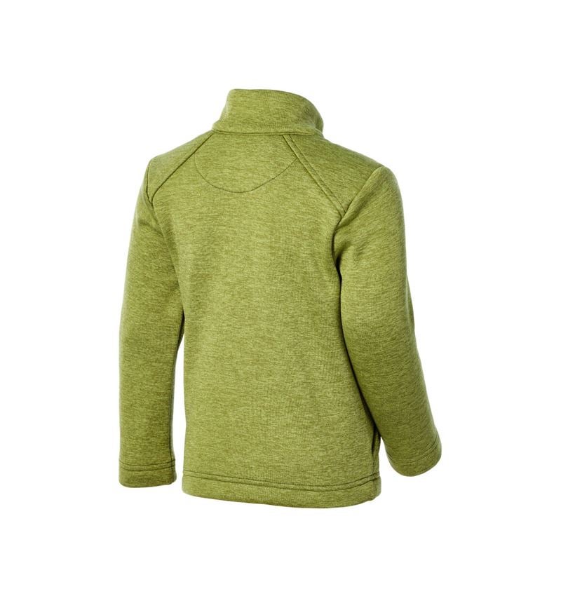 Shirts, Pullover & more: Troyer thermo stretch e.s.trail, children's + junipergreen melange/limegreen 4