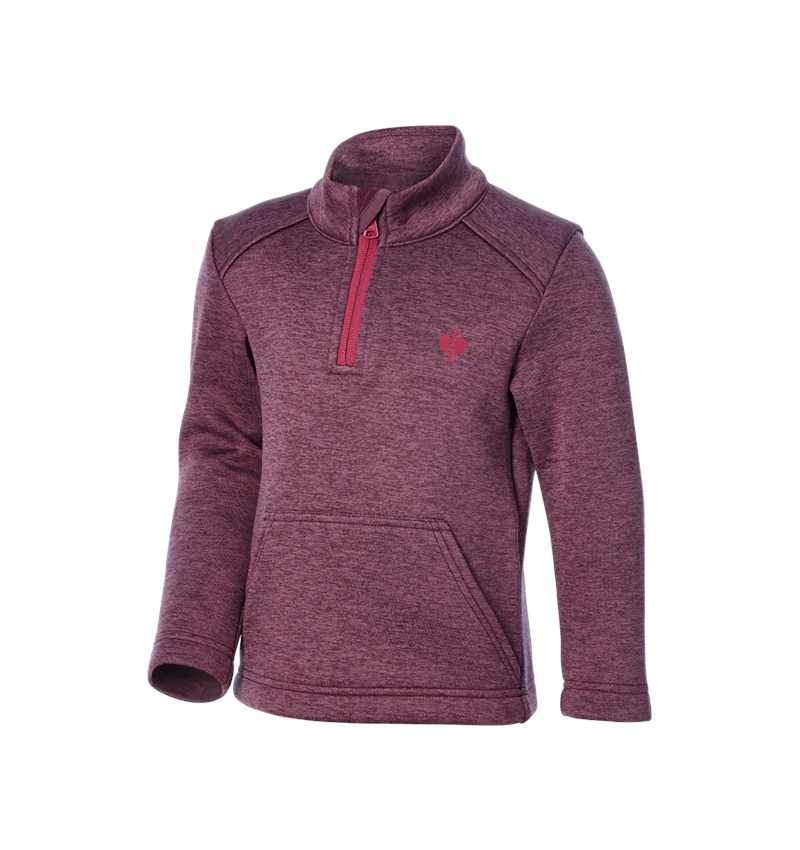 Shirts, Pullover & more: Troyer thermo stretch e.s.trail, children's + mahoganyred melange/opalred 2