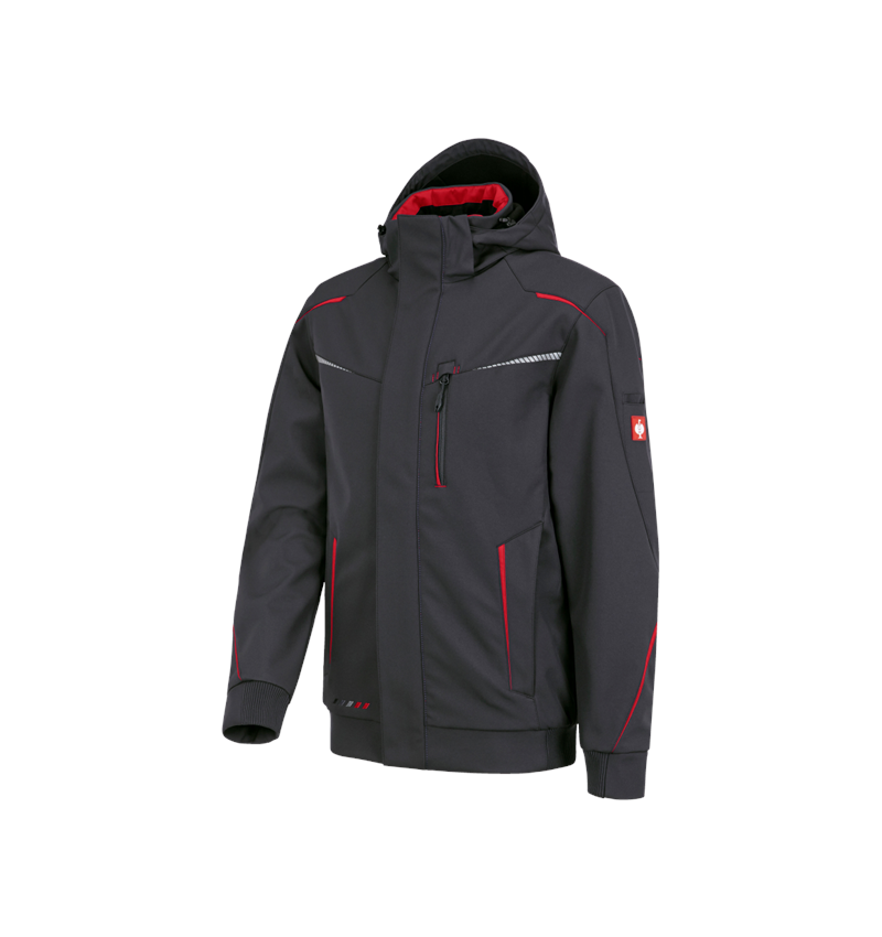 Work Jackets: Winter softshell jacket e.s.motion 2020, men's + graphite/fiery red