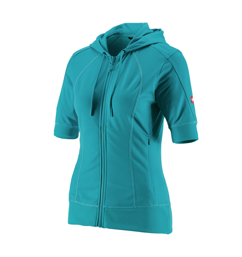 Shirts, Pullover & more: e.s.Funct. hooded jacket stripe 3/4-sleeve,ladies' + ocean 3