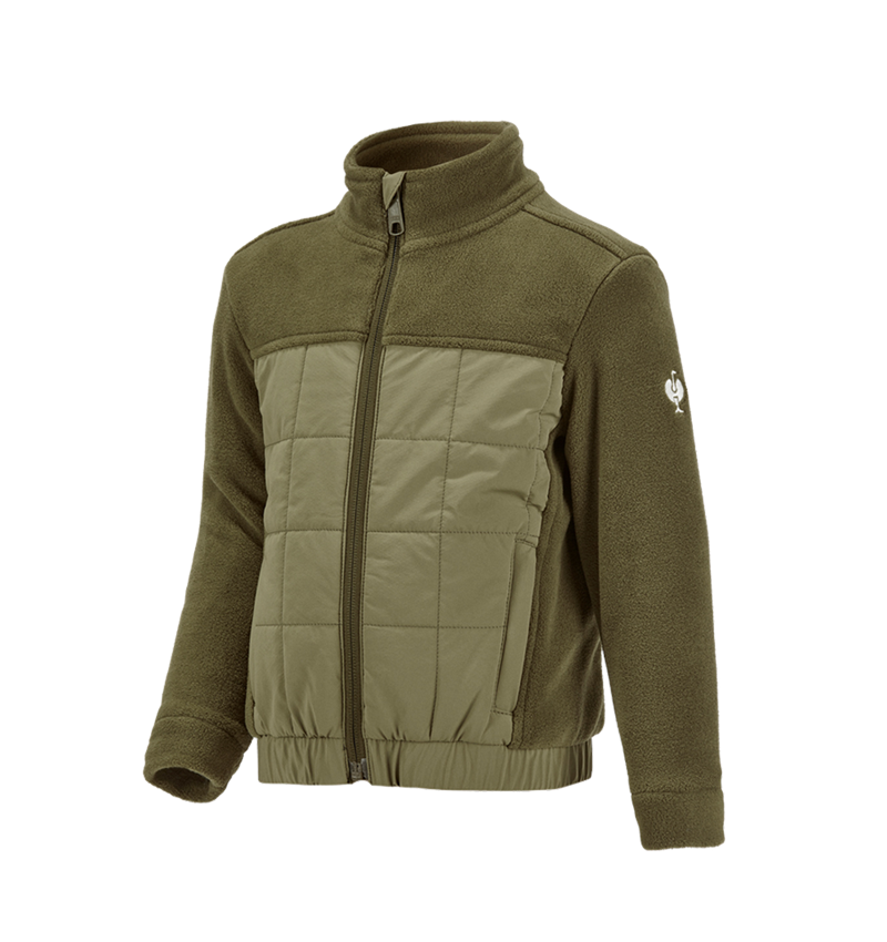 Jackets: Hybrid fleece jacket e.s.concrete, children's + mudgreen/stipagreen 2