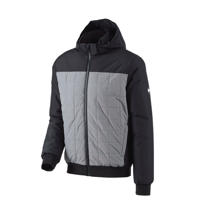 Work Jackets: Hooded pilot jacket e.s.concrete + black/basaltgrey 2