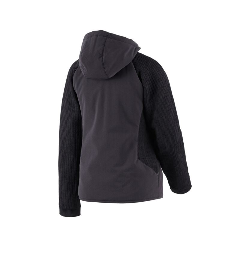 Work Jackets: Hybrid hooded knitted jacket e.s.trail, ladies' + black 5