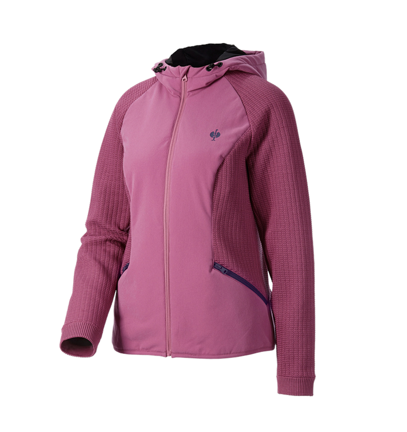 Work Jackets: Hybrid hooded knitted jacket e.s.trail, ladies' + tarapink/deepblue 6