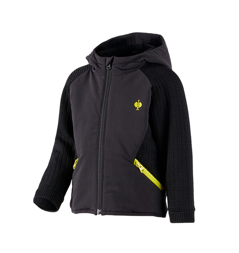 Large gifts: Hybrid hooded knitted jacket e.s.trail, children's + black/acid yellow 2