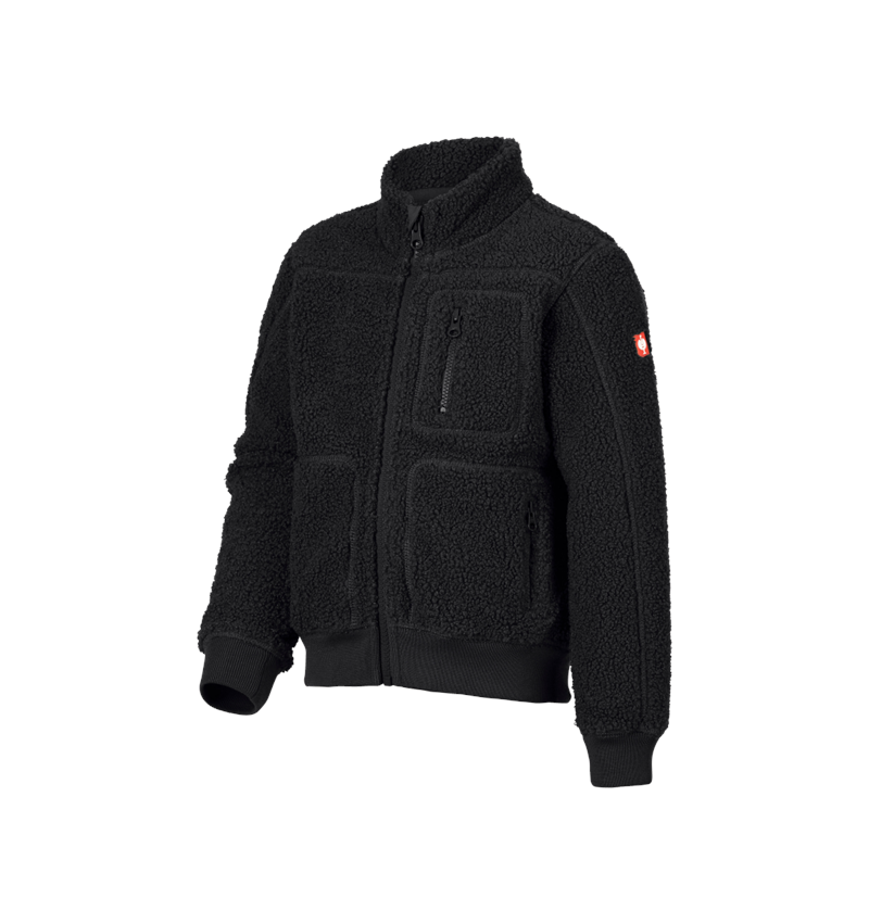 Clothing: Faux fur jacket e.s.e:pic, children's + black 4