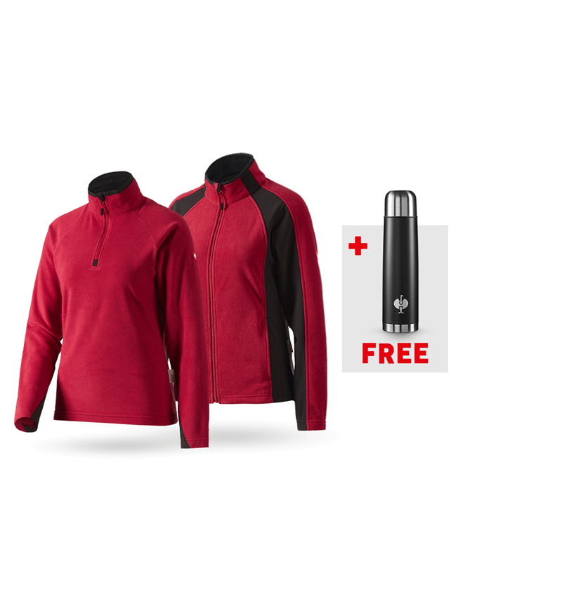 Large gifts: SET: Ladies’ microfl.troyer dryplexx micro+jacket + red/black