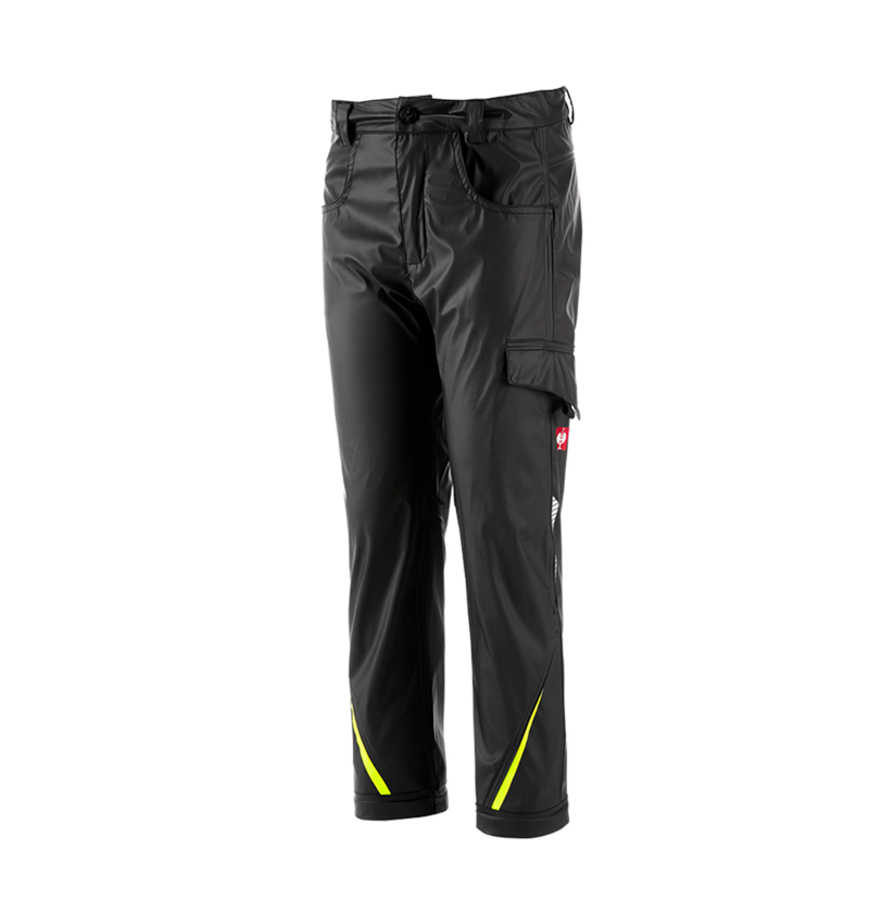 Trousers: Rain trousers e.s.motion 2020 superflex,children's + black/high-vis yellow/high-vis orange 1