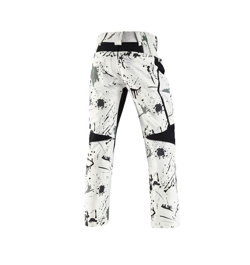 Work Trousers: e.s. Stretch cargo trousers Painter + white/black 3