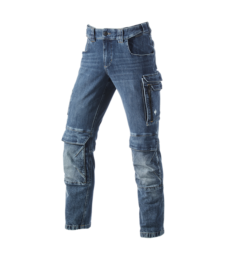 Work Trousers: Cargo worker jeans e.s.concrete + stonewashed 2